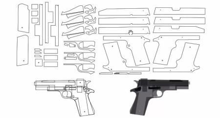 Blowback Rubber Band Gun чертежи