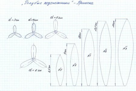 Шаблон подснежника из фоамирана