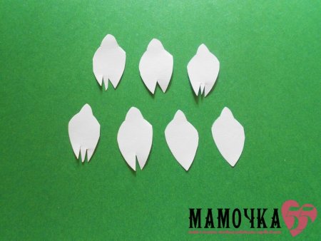 Шаблоны для подснежников из бумаги