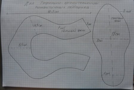 Туфелька выкройка из бумаги