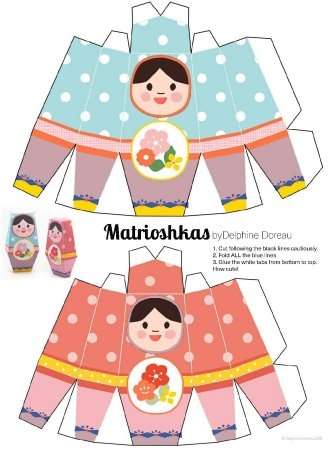 Объемная Матрешка из бумаги
