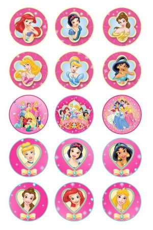 Принцессы Disney для капкейков