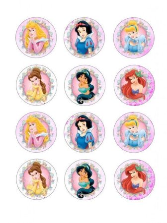 Принцессы Disney для капкейков