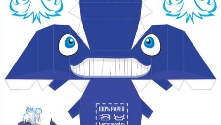 Кит из бумаги схема