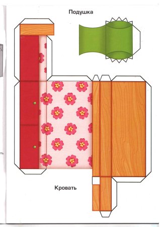 Мебель для кукольного домика своими руками из картона шаблон