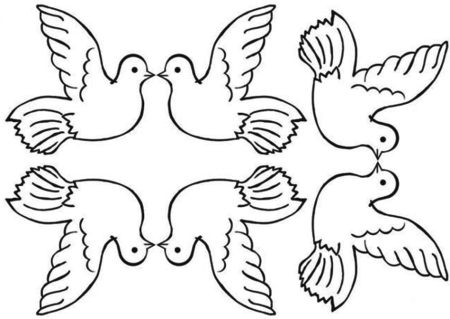 Трафарет голубя для вырезания