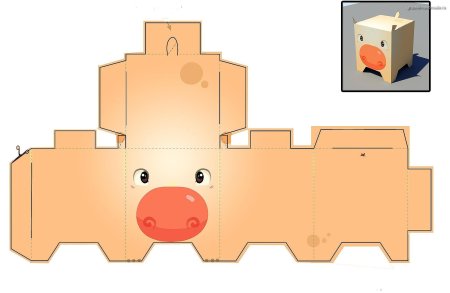 Бумажные игрушки свинья