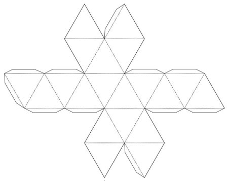 Правильный икосаэдр развертка для склеивания