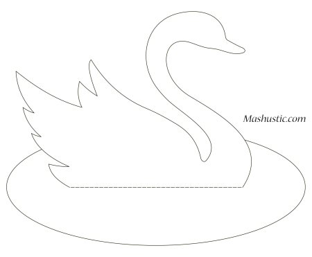 Трафарет лебедя для аппликации