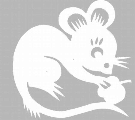 Мышь трафарет для вырезания на окна