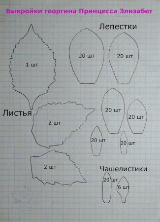 Листья георгина из изолона