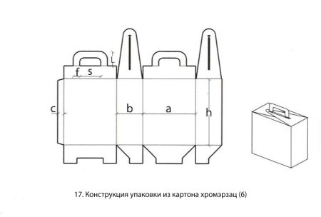 Коробка с ручкой развертка