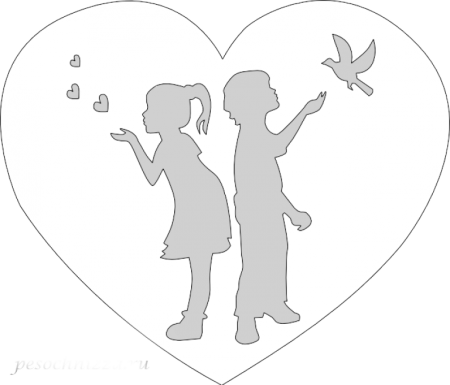 Трафарет на день влюбленных