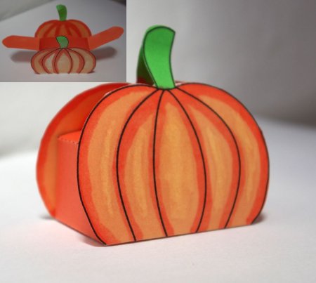 Корзинка тыква из бумаги