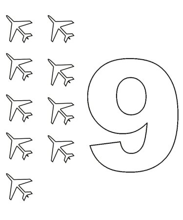 Цифра 9 трафарет