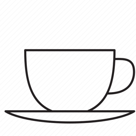 Трафарет чашки с блюдцем для вырезания