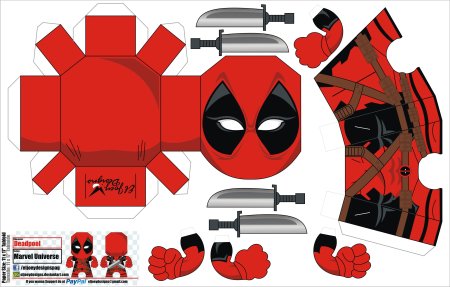 Развертки Papercraft Deadpool