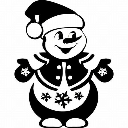 Снеговики для украшения окон