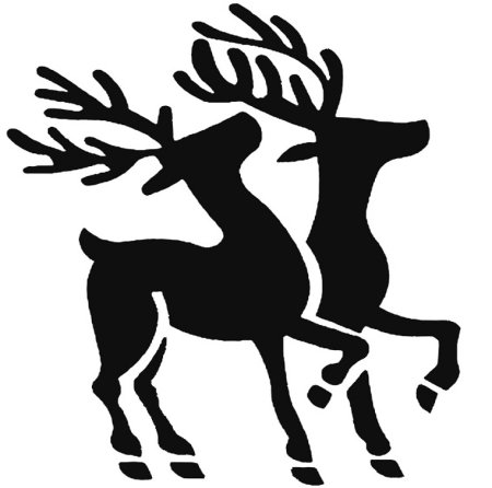 Новогодний олень трафарет