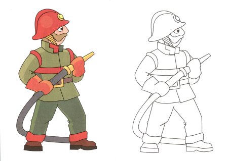 Пожарник рисунок