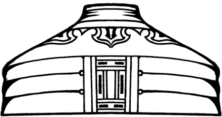 Юрта раскраска