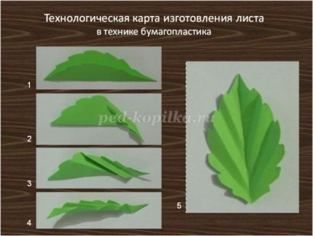 Объемные листики из бумаги