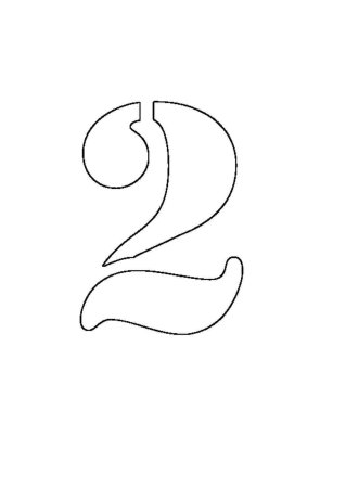 Цифра 2 трафарет