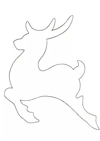 Новогодний олень трафарет