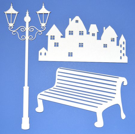 Скамейка трафарет