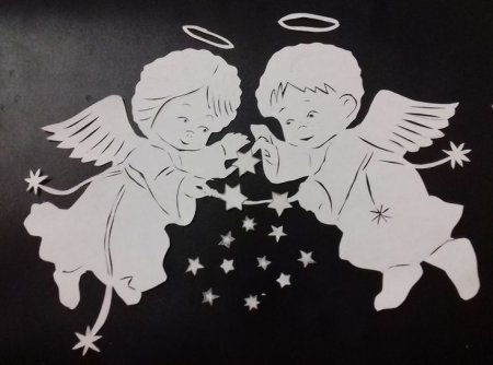 Новогодние украшения на окна ангелочки