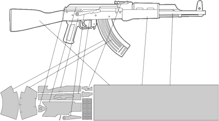 Чертеж Калашникова АК 47