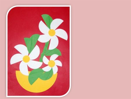 Декоративная аппликация из бумаги цветы