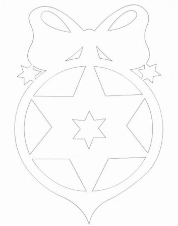 Трафарет новогодних шаров для вырезания на новый год