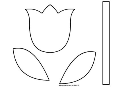 Трафарет тюльпана для аппликации