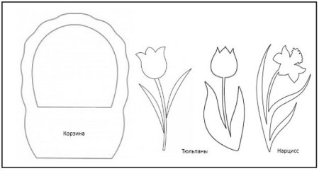 Трафареты тюльпана из цветной бумаги (47 фото)