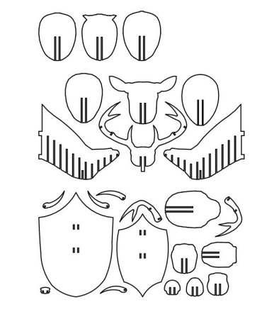 Голова оленя чертеж