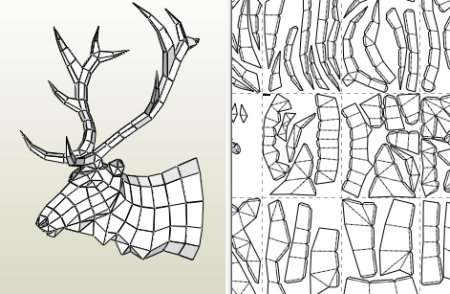 Трафареты головы оленя из бумаги (46 фото)
