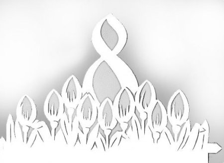 Трафареты на окна 8 марта для вырезания