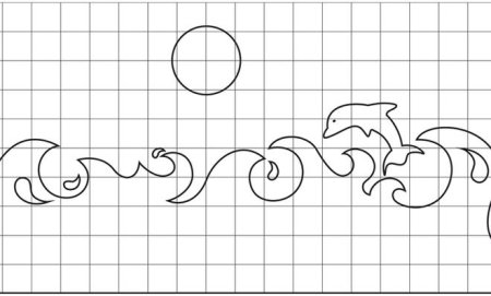 Трафарет волны для вырезания