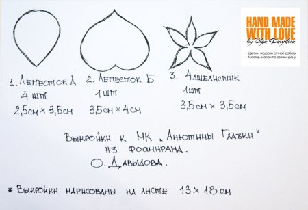 Анютины глазки выкройка