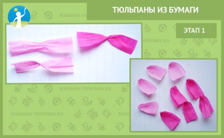 Схемы из гофрированной бумаги тюльпаны