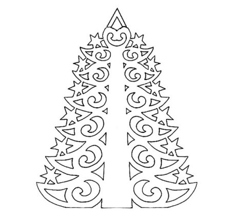 Вытынанка новый год ели