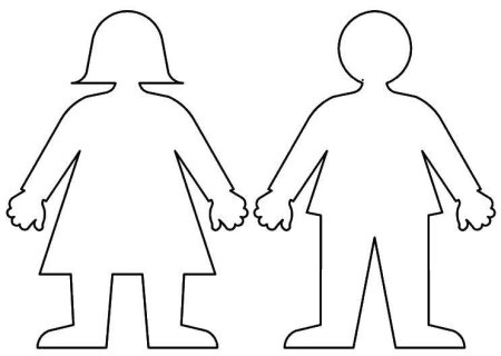 Трафарет человека для детей