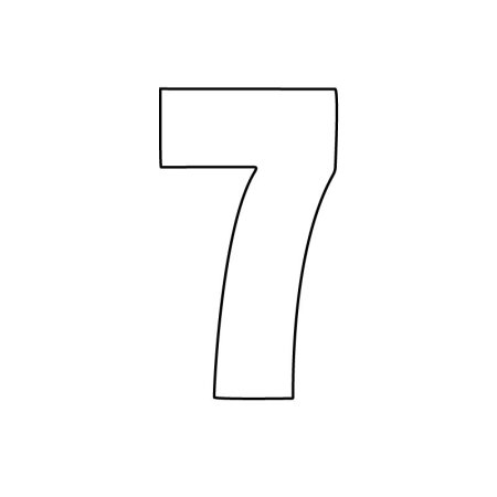 Цифра 7 трафарет