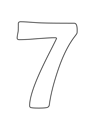 Цифра 7 трафарет для вырезания