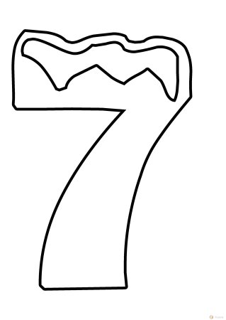 Цифра 7 трафарет