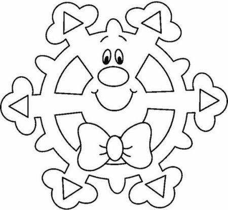 Веселая Снежинка раскраска
