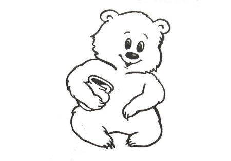 Мишка трафарет для вырезания