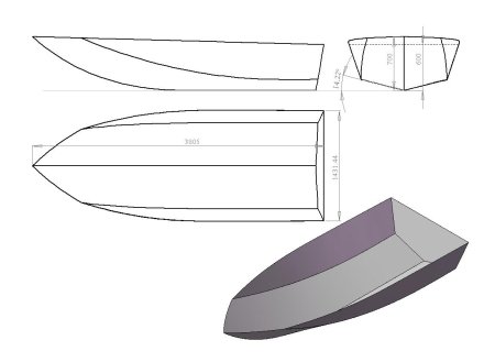 Лодка восьмиклинка чертеж