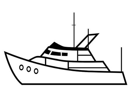 Кораблик контурный сбоку